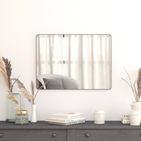 Flash Furniture 22" x 30" Black Metal Framed Accent Wall Mirror RH-M001-SRC5676MB-BK-GG